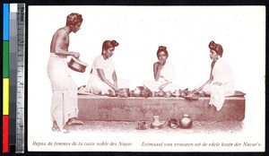 Upper caste women having a meal, India, ca.1920-1940