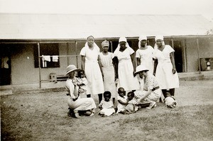 Some of A.A nurses & babies, Nigeria, ca. 1935