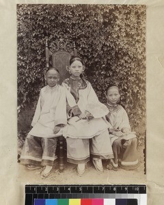 Three young girls, Zhangpu, Fujian Province, China, ca. 1888-1906