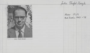 Missionary, Rev. Johannes Thoft Krogh (1919-1980). Married 1946 to BD in Theology, Magda Hartvi