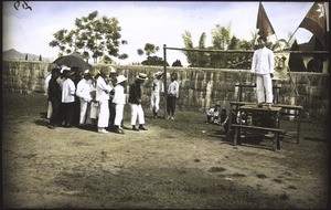 A pupil speaks on the National Day about the oppression of China