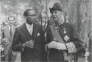 The new Supreme Chief of the Lesotho, Bereng Seeiso and the English High Commissioner, Sir John Maud, on March 12th, 1960