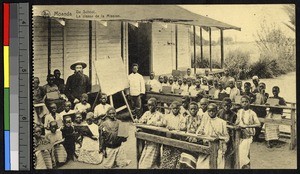 Outdoor classroom, Scheut Mission, Muanda, Congo, ca.1920-1940