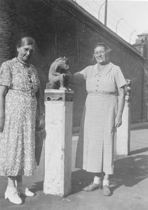 Kathrine Thomsen and Helen Madsen visiting YWCA Secretary miss. Hotchkis (on their way back fro