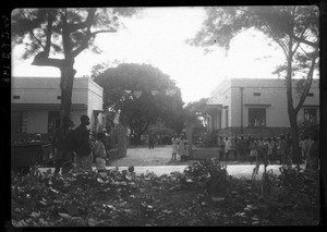 African people in front of the clinic in Chamanculo, Maputo, Mozambique, ca. 1940