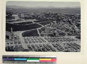 Marketplace with the new stairs, Analakely, Antananarivo, Madagascar, ca.1902