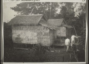 Aussätzigenhütten a. Palmblättern i. Kwala Kapuas. Cl. i. 'Tat der Barmherzigkeit