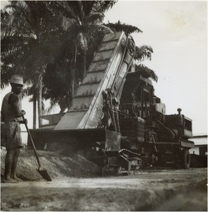 Asphalting of the streets in Douala, Cameroon