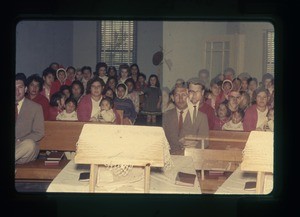 Group inside the Church of Christ, Mexico