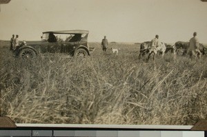 Yngvar Frøise's car stuck in the mud, Mbonambi, South Africa