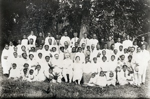 Group of 'Mpsianaty my tempo' in the garden of the mission station of Toamasina, in Madagascar