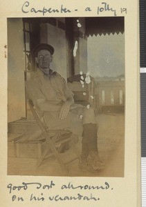 Carpenter at home, Itigi, Tanzania, July 1917