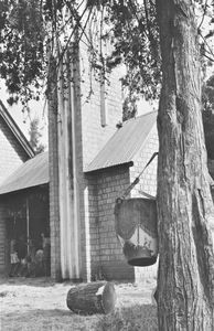 Bushangaro Church, 1986. The drums are used instead of church bells