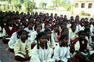 Børn fra skole i Tiruvannamalai