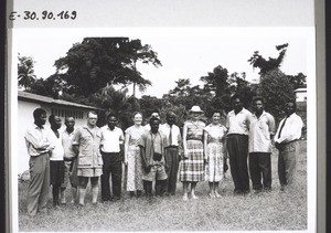 Manyemen. A group picture: The Premier with his retinue and the staff of Manyemen