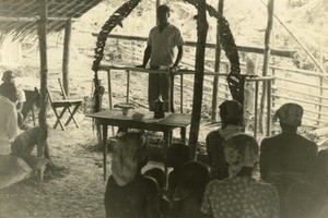 Service in a village, in Gabon