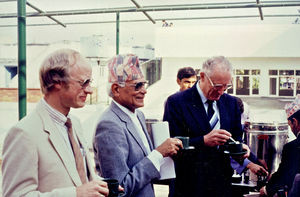 The 35th anniversary of UMN, Kathmandu 1989. A coffee break. From right to left: Executive Dire