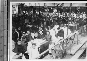 Feast honoring three eighty year-olds, Leshan, Sichuan, China ca.1915-1925