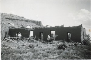 The missionary house after the passage of the cyclone in Thaba-Bosiu, in October 26th, 1956