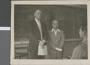 E. W. McMillan Teaching Students with a Translator, Ibaraki, Japan, ca.1948-1952