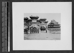 Entrance to temple, Beijing, China, 1876