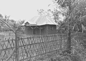 Bangladesh Lutheran Church/BLC, 1983. A village church, at Rev. Dhoroni Bormon's village, Khoks