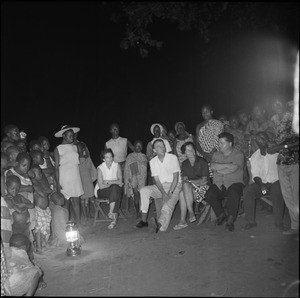 An evening gathering in the outside