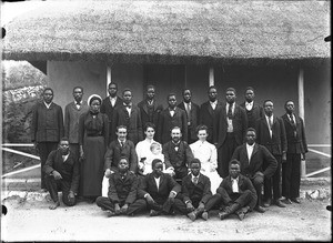 Group of African people with Swiss missionaries, Shilouvane, South Africa, ca. 1901-1907