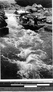 Sightseeing tour boat on the Hozu River, Japan, ca. 1920-1940