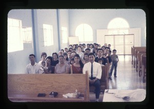 Group inside the Church of Christ, Mexico