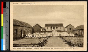 Indigenous nuns gathered in a convent courtyard, Tanganyika, ca.1920-1940