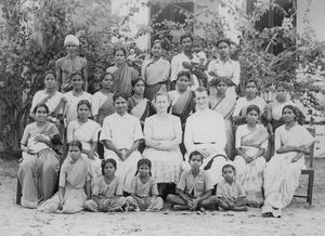 South Arcot, India. Teachers and students at the Bible School in Darisanapuram, Cuddalore,1958