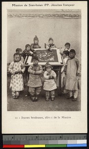 Learning to embroider at the mission, China, ca.1920-1940