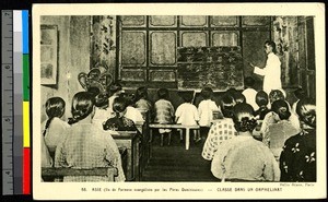 Girls' class at mission school, China, ca.1920-1940