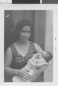 Woman holding baby