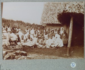 European Sister with African schoolgirls during the sewing education, ca.1900-1914