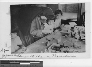 Sister Jean with Japanese children at Dalian, China