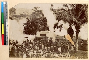 Firing of guns, Ghana, ca.1888-1895