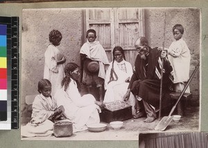 Group playing Malagasy chess, Madagascar, ca. 1913