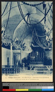 Cathedral interior on the occasion of a victory celebration, Brazzaville, Congo, ca.1919