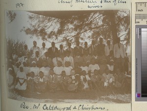 Rev. Calderwood and Christians, Kenya, ca.1922