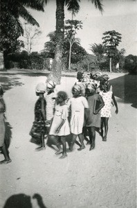 On the way to school, in Cameroon