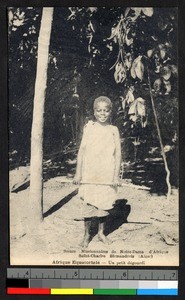 Boy holding stick, French Equatorial Africa, ca.1920-1940