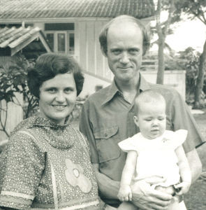 DSM missionaries Elsebeth and Jens Fischer-Nielsen with their daughter, Maria (born 1978). Five