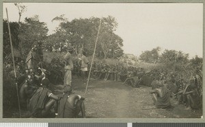 Roadside evangelist service, Eastern province, Kenya, ca.1926