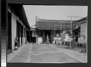 Missionaries at Mission building in Kading, Wuhan, Hubei, China, ca.1890-1900