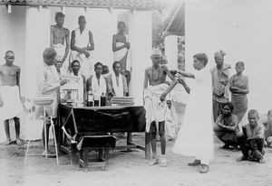 Leper patients being treated at the hospital in Vadathorasalur, Arcot, South India, 1932