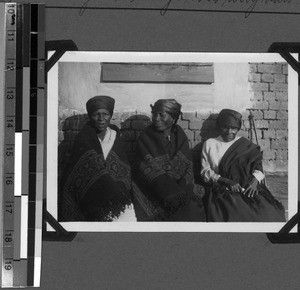 Parishioners after church service, Baziya, South Africa East, 1935