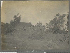 Burnt-out buildings, Cabo Delgado, Mozambique, April-July 1918