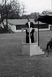 Reverend Colin Morris during the Ceremony for the foundation of the United Church of Zambia, January 17th, 1965